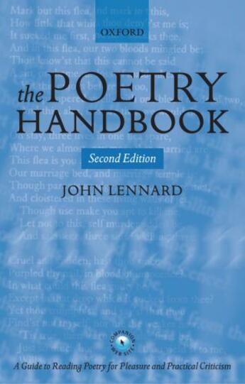 Couverture du livre « The Poetry Handbook » de Lennard John aux éditions Oup Oxford