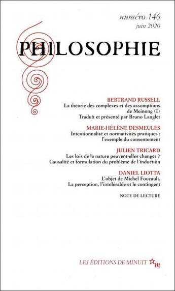 Couverture du livre « Philosophie 146 » de  aux éditions Minuit