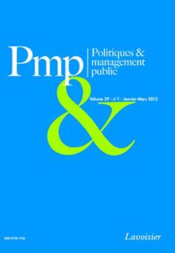 Couverture du livre « Politiques et management public volume 29 n 1 janviermars 2012 » de  aux éditions Tec Et Doc