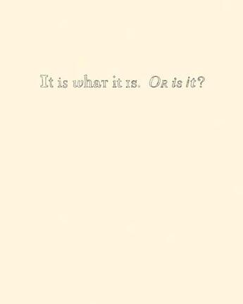 Couverture du livre « It is what it is. or is it » de Katsof Alhena aux éditions Dap Artbook