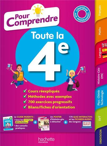 Couverture du livre « Pour comprendre toute la 4e » de Lisle/Ottevaere/Rieu aux éditions Hachette Education