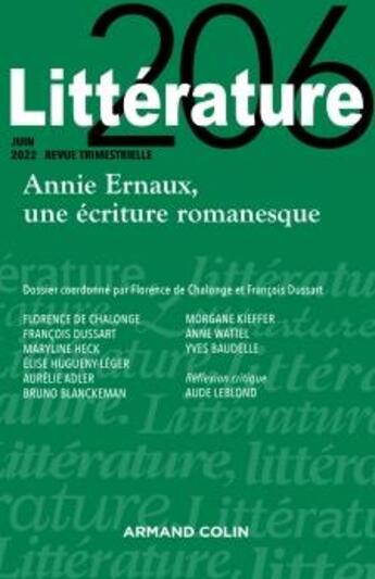 Couverture du livre « Litterature n 206 2/2022 » de  aux éditions Armand Colin