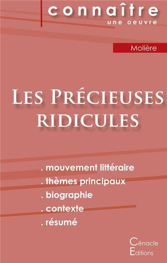 Couverture du livre « Les précieuses ridicules, de Molière » de  aux éditions Editions Du Cenacle