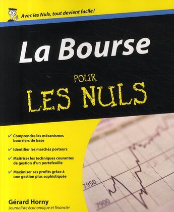 Couverture du livre « La bourse pour les nuls » de Gerard Horny aux éditions First