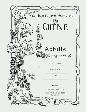 Couverture du livre « Cahier Achille » de  aux éditions Chene