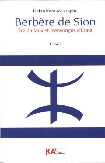 Couverture du livre « Berbère de Sion » de Hafsa Kara-Mustafa aux éditions Ka'editions