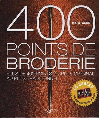 Couverture du livre « 400 points de broderie » de Mary Webb aux éditions De Vecchi