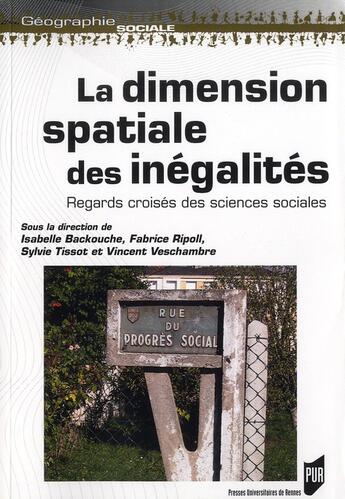 Couverture du livre « Dimension spatiale des inégalités » de Pur aux éditions Pu De Rennes