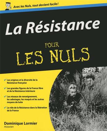 Couverture du livre « La résistance pour les nuls » de Lormier Dominique aux éditions First