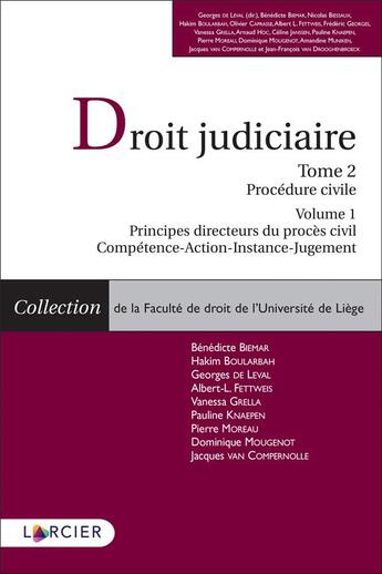 Couverture du livre « Droit Judiciaire Procédure civile - V1 - Tome 2 » de Georges De Leval et Hakim Boularbah et Pauline Knaepen et Bénédicte Biemar et Albert Fettweis et Vanessa Grella aux éditions Larcier