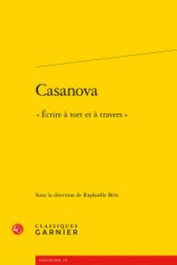 Couverture du livre « Casanova ; 