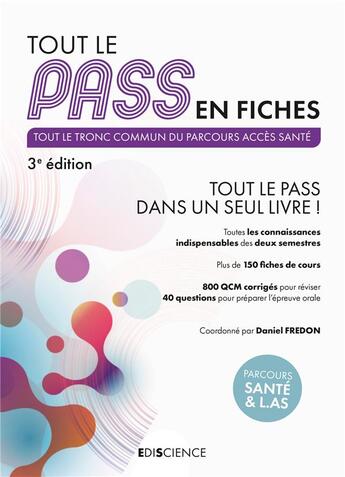 Couverture du livre « Tout le PASS en fiches : tout le PASS dans un seul livre ! (3e édition) » de Daniel Fredon et Collectif aux éditions Ediscience