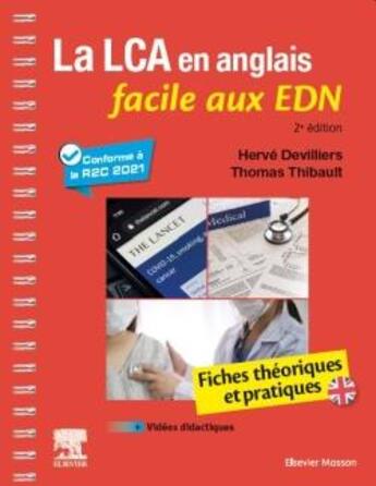 Couverture du livre « La LCA en anglais facile aux EDN : fiches théoriques et pratiques (2e édition) » de Herve Devilliers et Thomas Thibault aux éditions Elsevier-masson