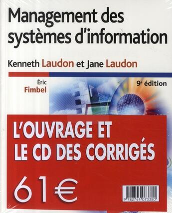 Couverture du livre « Management des systèmes d'information (9e édition) ; vp manuel + corrigés (7156+7340) » de Laudon/Laudon aux éditions Pearson