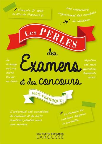 Couverture du livre « Les perles des examens et des concours » de  aux éditions Larousse