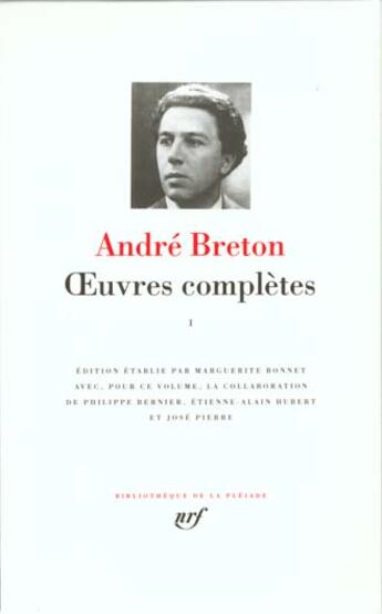 Couverture du livre « Oeuvres complètes Tome 1 » de Andre Breton aux éditions Gallimard