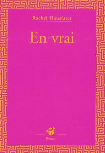 Couverture du livre « En vrai » de Rachel Hausfater aux éditions Thierry Magnier