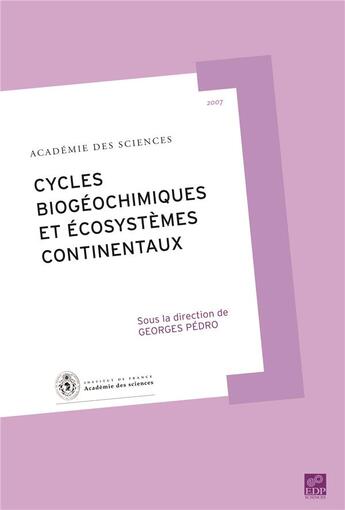 Couverture du livre « Cycles biogéochimiques » de Dercourt J. aux éditions Edp Sciences