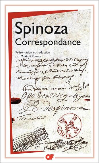 Couverture du livre « Correspondance » de Baruch Spinoza aux éditions Flammarion