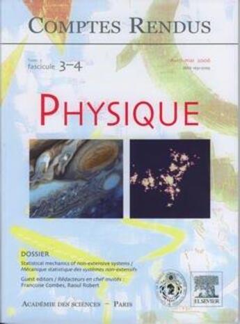 Couverture du livre « Comptes rendus academie des sciences physique tome 7 fasc 34 avrilmai 2006 statistical mechanics of » de Combes aux éditions Lavoisier Diff