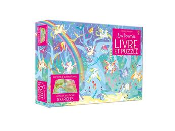 Couverture du livre « Coffret les licornes (livre + puzzle de 100 pieces) » de Rosamund Smith aux éditions Usborne