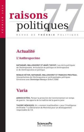 Couverture du livre « Raisons politiques 77 » de  aux éditions Presses De Sciences Po