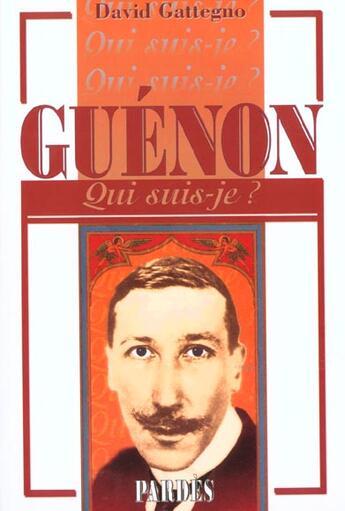 Couverture du livre « Guénon » de David Gattegno aux éditions Pardes