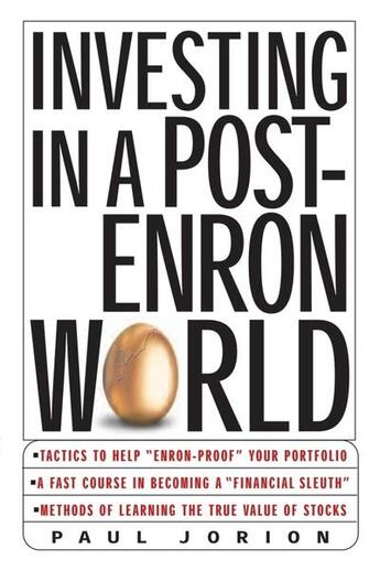 Couverture du livre « Investing in a post-enron world » de Paul Jorion aux éditions Mcgraw-hill Education