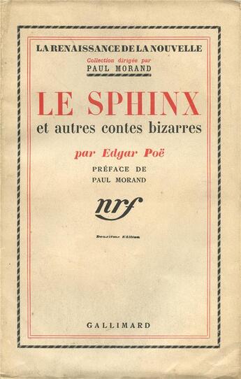 Couverture du livre « Le sphinx et autres contes bizarres » de Edgar Allan Poe aux éditions Gallimard