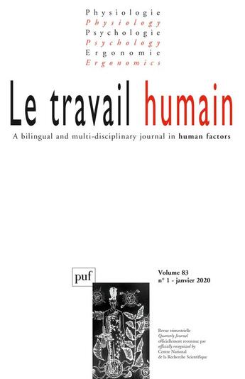 Couverture du livre « Le travail humain 2020-1, vol. 83, n.1 » de  aux éditions Puf