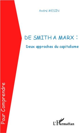 Couverture du livre « De Smith à Marx : deux approches du capitalisme » de Andre Mesin aux éditions L'harmattan