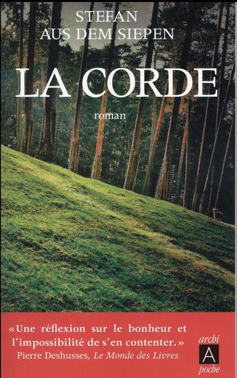 Couverture du livre « La corde » de Stefan Aus Dem Siepen aux éditions Archipoche