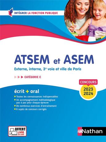 Couverture du livre « Concours atsem et asem 2023-2024 - ecrit + oral - n16 - categorie c - (ifp) » de Louisa Rebih aux éditions Nathan