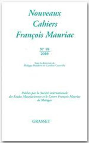 Couverture du livre « Nouveaux cahiers François Mauriac t.18 » de  aux éditions Grasset Et Fasquelle