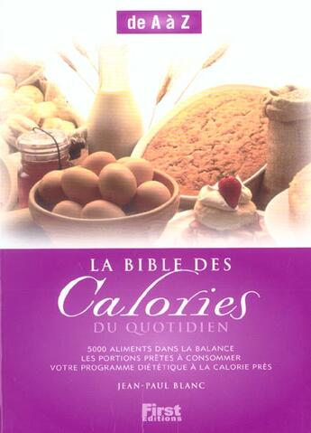 Couverture du livre « Les Calories Du Quotidien » de Jean-Paul Blanc aux éditions First