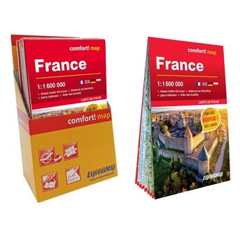 Couverture du livre « Display 10+1 france 1/1m600 (carte format poche laminee) » de  aux éditions Expressmap