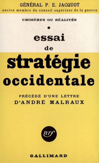 Couverture du livre « Essai De Strategie Occi » de Jacquot Ga aux éditions Gallimard