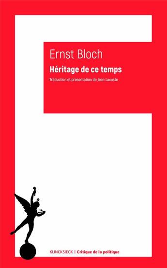 Couverture du livre « Heritage de ce temps » de Ernst Bloch aux éditions Klincksieck