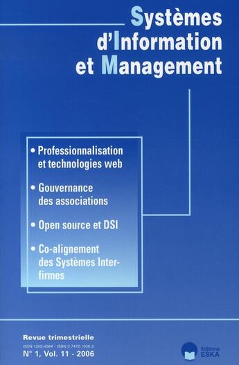 Couverture du livre « Systemes D'Information Et Management T.11 » de  aux éditions Eska