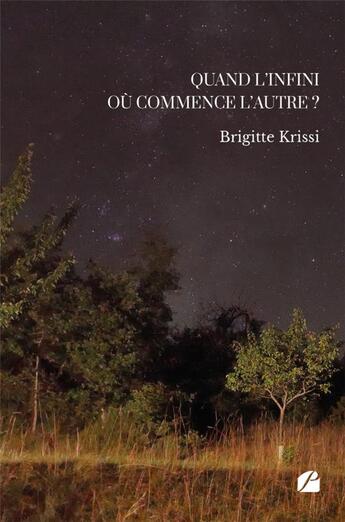 Couverture du livre « Quand l'infini où commence l'autre ? » de Brigitte Krissi aux éditions Editions Du Panthéon