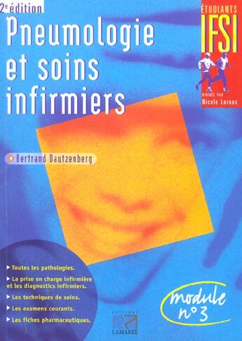 Couverture du livre « Pneumologie et soins infirmiers ; 2e édition » de Alain Juillard aux éditions Lamarre