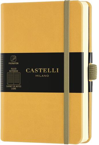 Couverture du livre « Carnet aquarela poche ligne jaune moutarde » de Castelli aux éditions Castelli Milano