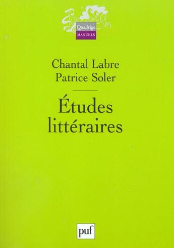 Couverture du livre « Etudes litteraires » de Soler/Labre aux éditions Puf