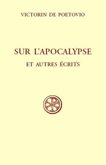 Couverture du livre « SC 423 Sur l'Apocalypse » de Victorin De Poetovio aux éditions Cerf