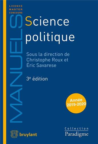 Couverture du livre « Science politique (3e édition) » de  aux éditions Bruylant