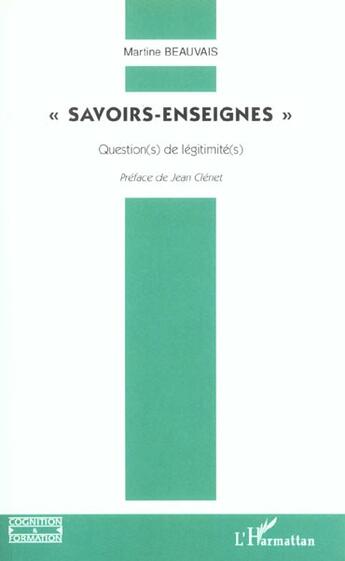 Couverture du livre « Savoirs-enseignes » de  aux éditions L'harmattan