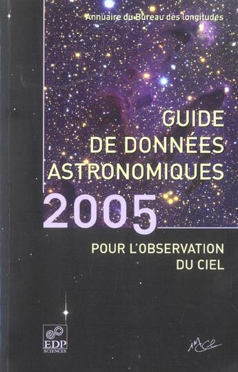 Couverture du livre « Guide de données astronomiques (édition 2005) » de Imcce aux éditions Edp Sciences