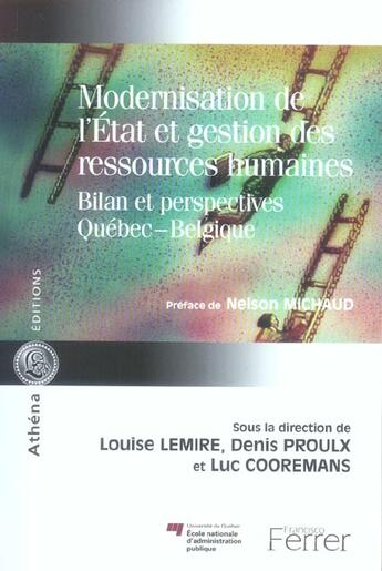 Couverture du livre « Modernisation de l'etat et gestion des ressources humaines » de Louise Lemire aux éditions Athena Canada