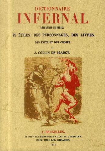 Couverture du livre « Dictionnaire infernal » de Jacques Collin De Plancy aux éditions Maxtor