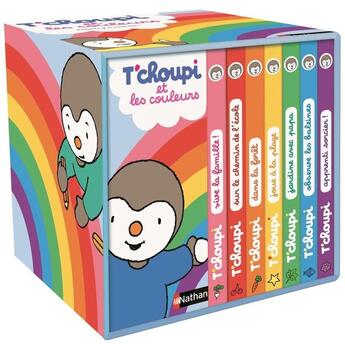 Couverture du livre « T'choupi et les couleurs » de Thierry Courtin aux éditions Nathan